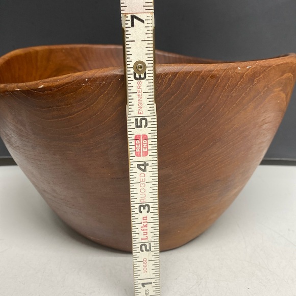 Good Wood Genuine Teak Made in Thailand Salad Serving Bowl Set Utensils 5 Piece - Picture 6 of 17